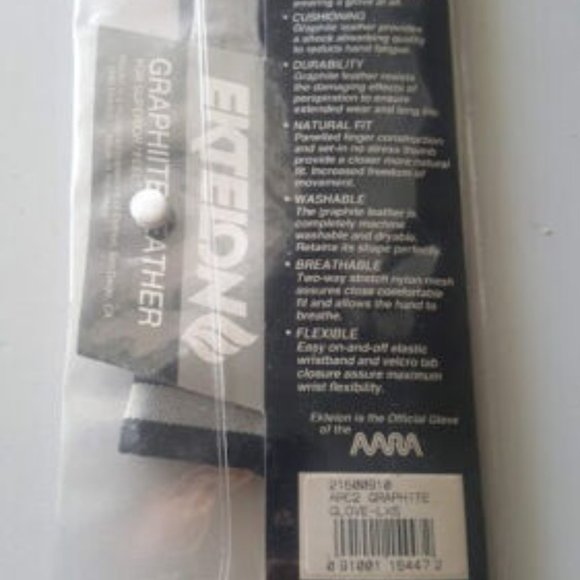 VINTAGE EKTELON UNISEX RACQUETBALL ARC2 GRAPHITE LEATHER GLOVE LEFT EXTRA SMALL - Picture 8 of 8